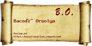 Bacsó Orsolya névjegykártya